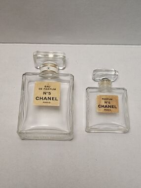 Vintage Chanel No.5 Eau de Parfum Clear Glass Bottle Set - Clear Set Of Two